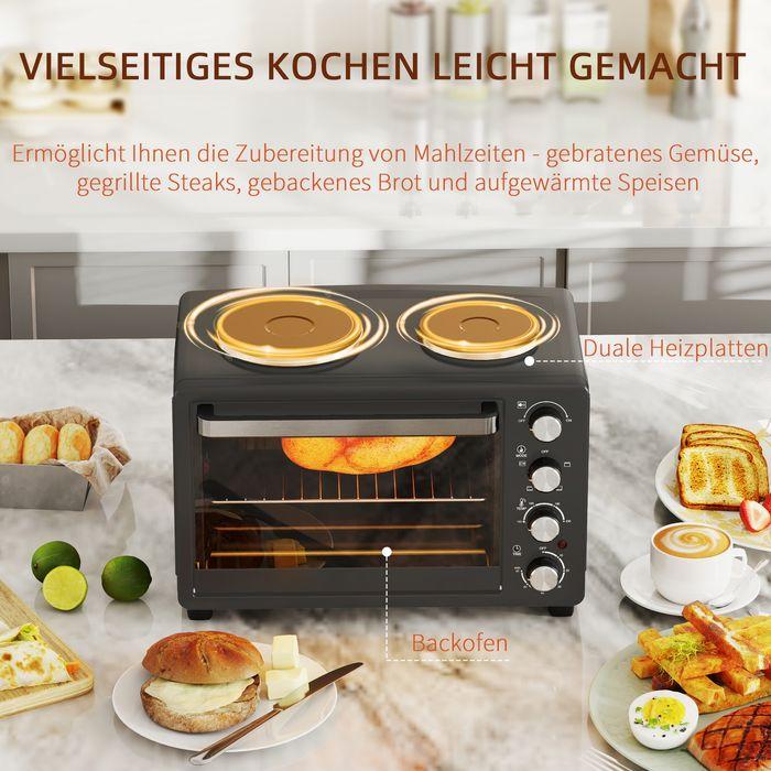 Image du produit Swisshandel24 Minibackofen 28 L 2600W Mini Backofen 100-230℃ 60 Min. Timer Schwarz