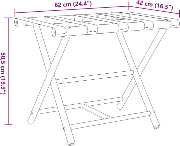 Actual product image VidaXL Folding luggage rack (Suitcase rack)