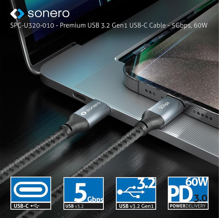 Image du produit Sonero Câble USB C - USB C 1 m (1 m, USB 3.2 Gen 1)