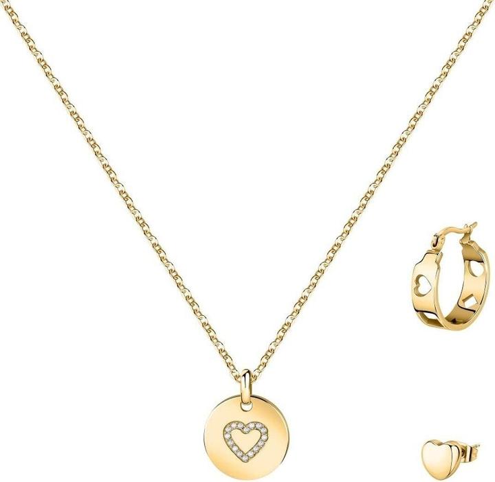 Immagine prodotto La Petite Story Romantic Gold-plated Jewelry Set Love LPS20ASD02 (necklace, 2x single earrings)