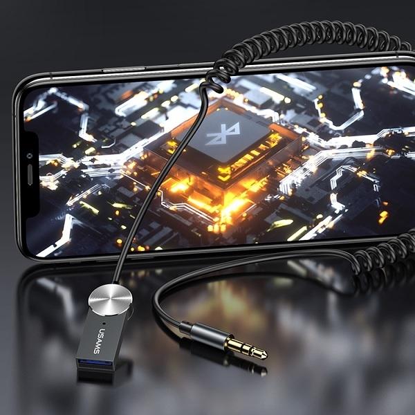 Image du produit Usams Adaptateur audio Bluetooth 5.0 USB-AUX szary/tarnish SJ464JSQ01 (US-SJ464) (Emetteur & Récepteur)