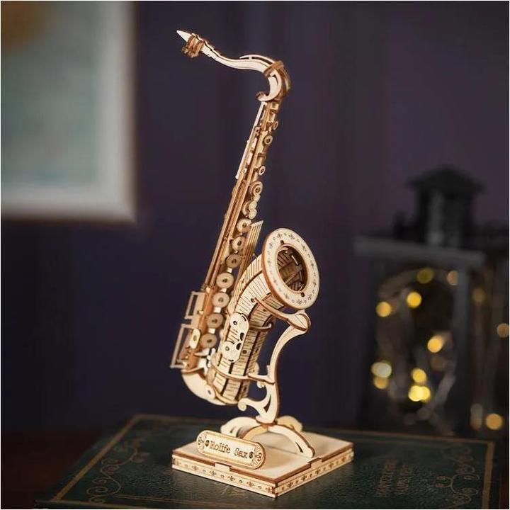 Actual product image Robotime Rolife 3D wooden puzzle saxophone 136 pieces (136 pieces)