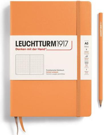 Actual product image Leuchtturm1917 Notebook medium dot chequered apricot (145 x 210 mm, Checked, Hardcover)