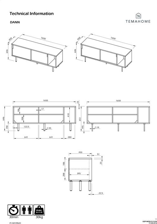 Produktbild Temahome Dann (165 x 46 x 66 cm)