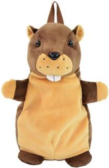 Kögler Tierrucksack, Murmeltier, braun, mit Tragegriff, 33 cm
