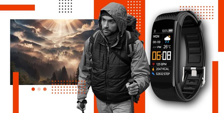 Produktbild Giewont Fit&GO Duo GW200-9 Smartband – Schwarz + Orangefarbenes Power-Armband