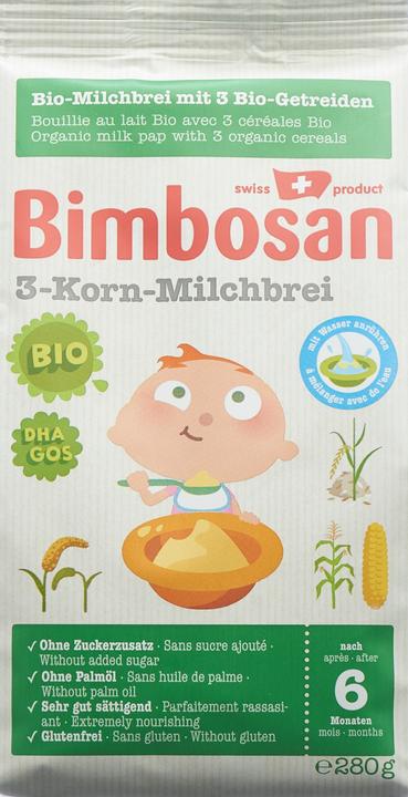 Immagine prodotto Bimbosan Porridge di latte ai 3 cereali biologico (280 g)