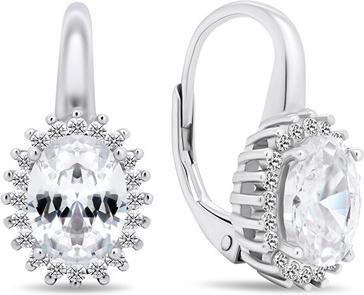 Brilio Silver - Sparkling silver earrings with zircons EA401W
