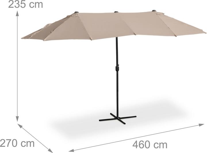 Produktbild Relaxdays Doppelsonnenschirm (2.70 m)