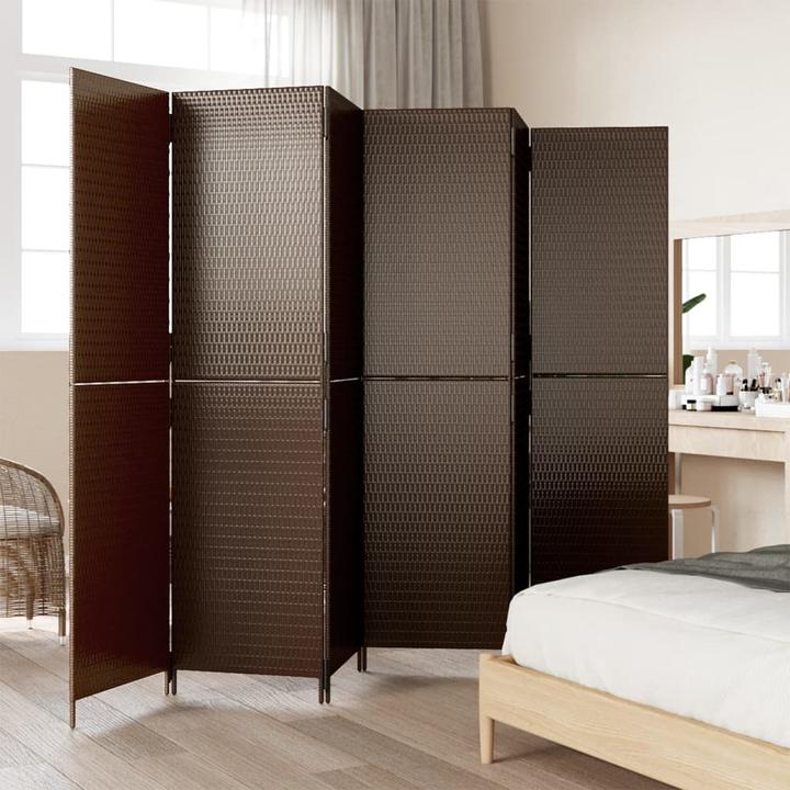 Produktbild VidaXL Paravent 6-tlg. Braun Poly Rattan,Farbe: Braun,Material: Poly