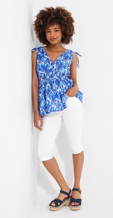 Actual product image Joe Browns Printed V-Neck Tie Shoulder Top
