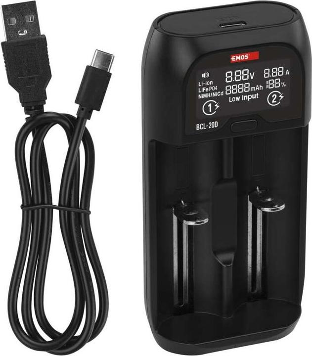 Actual product image Emos Universal Li-ion Battery Charger BCL-20D (1 pcs., Battery + charger)