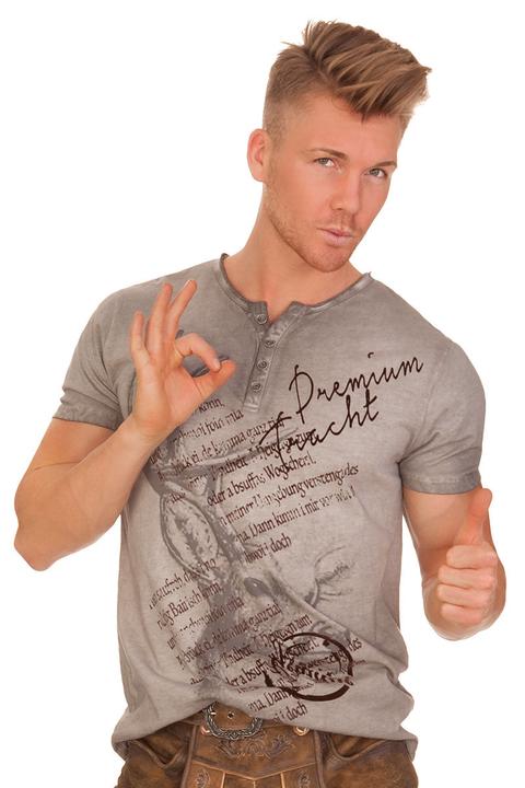 Immagine prodotto HangOwear Maglietta Trachten "Premium Tracht" di Grigio (XL)