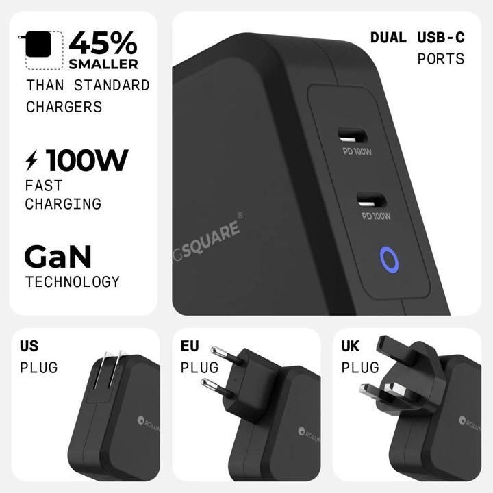 Actual product image Rolling Square GaN Charger 100W (100 W)