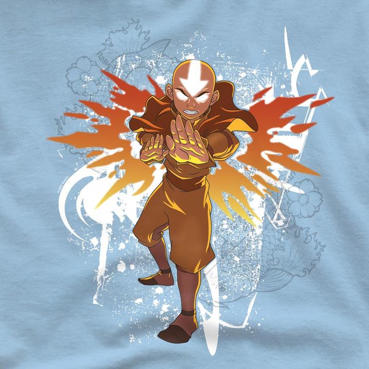Immagine prodotto Avatar: The Last Airbender Maglietta Aang Fiore e Pesce Uomo (L)