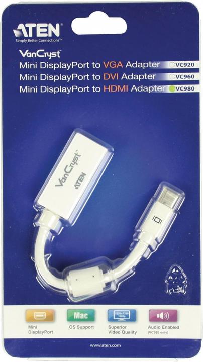 Image du produit Aten VC980 Adaptateur vidéo / audio (Mini DP, HDMI, 19 cm)