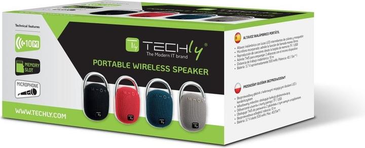 Actual product image Techly ICASBL321BL portable speaker Mono portable speaker Blue (2 h, USB power delivery)