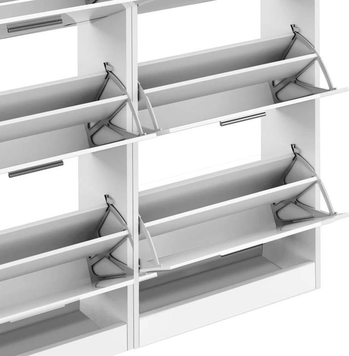 Actual product image Vicco Gizmo shoe trolley, white high gloss/white, set with mirror (45 x 60 x 2 cm, 59 x 170 x 22 cm, 59 x 105 x 22 cm)
