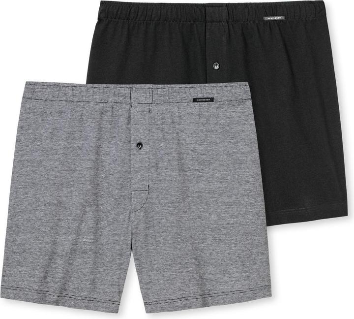 Schiesser 2er Pack Singel-Jersey Boxershorts (S, 2er Pack)