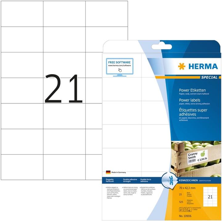 Produktbild HERMA Power Etiketten A4