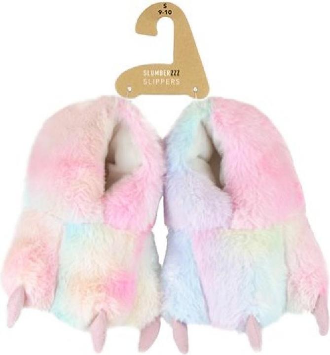 Actual product image Slumberzzz Childrens/Kids Super Soft Unicorn-Pastel Claw Slippers (30)