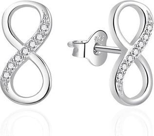 Agato - Infinity silver earrings with zircons AGT-E079PW