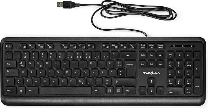 Actual product image Nedis Wired Keyboard | USB-A | Multimedia | QWERTZ | DE-Layout | Numeric Keyboard (DE, Cable)