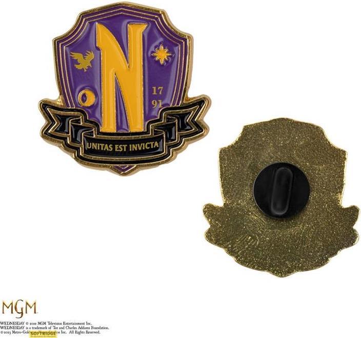 Produktbild Cinereplicas Wednesday Ansteck-Pins 2er-Pack Nevermore Academy