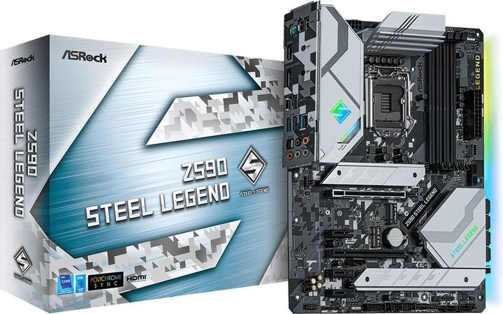 Actual product image AsRock Z590 Steel Legend (LGA 1200, Intel Z590, ATX)