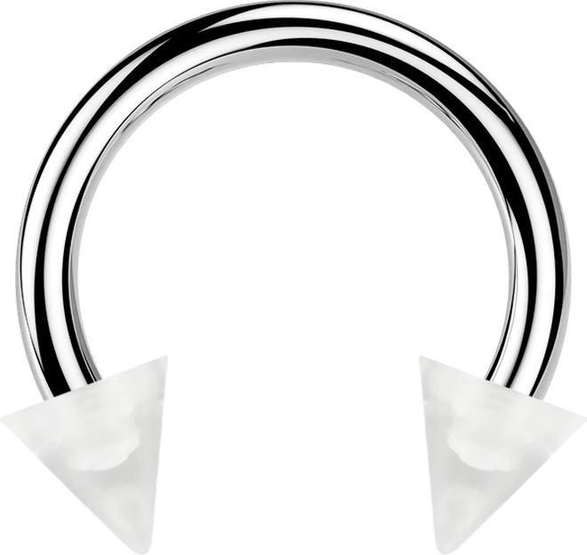Star Piercing Circular Barbell silber mit zwei Cones transparent (Acryl, ohne Messing, Chirurgenstahl 316L)