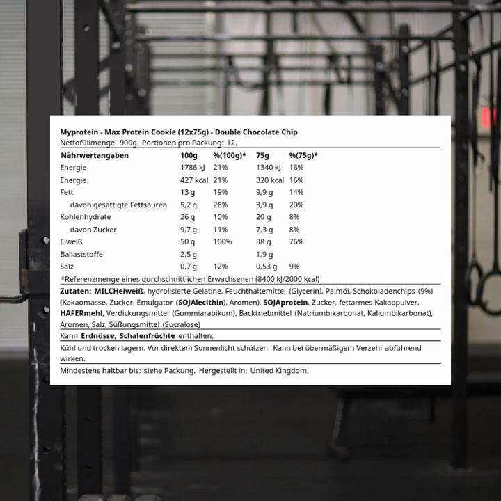 Produktbild MyProtein Protein Cookie (Doppel Schokolade, 12 Stk., 900 g)