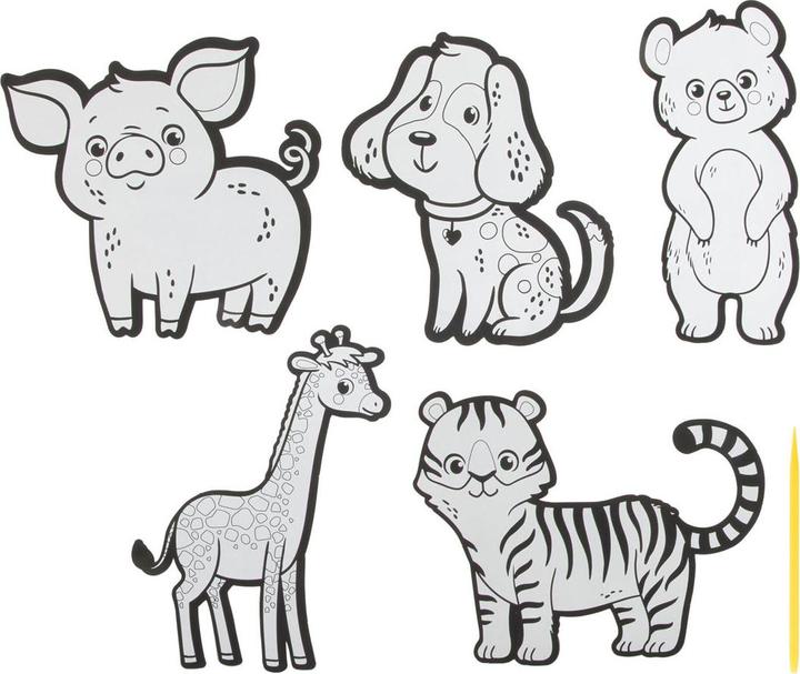 Actual product image Grafix Scratch Art Stickers - Animals, 6 pcs.