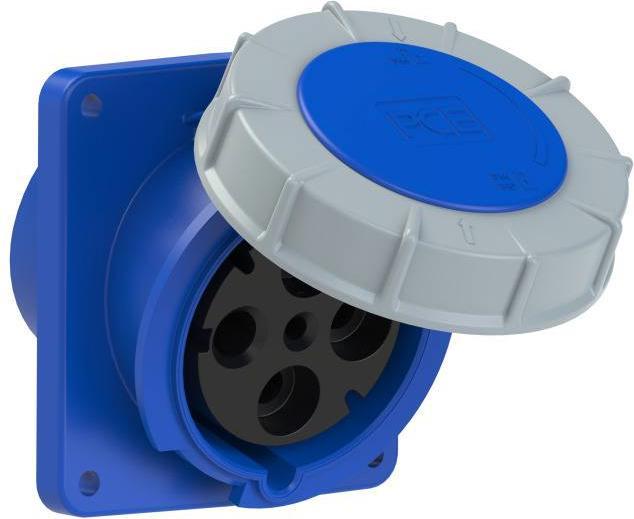 Produktbild PCE 444-9 Anbaudose schräg 125A 4p 9h IP66/67 Power Twist (Flansch 120x130 - Lochabstand 100x108)