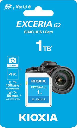 Actual product image Kioxia Exceria G2 SD Card 1TB (1000 GB, microSDXC, U3, UHS-I)