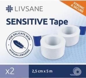 Actual product image Livsane Sensitive fixation plaster 2.5cmx5m (1 x)