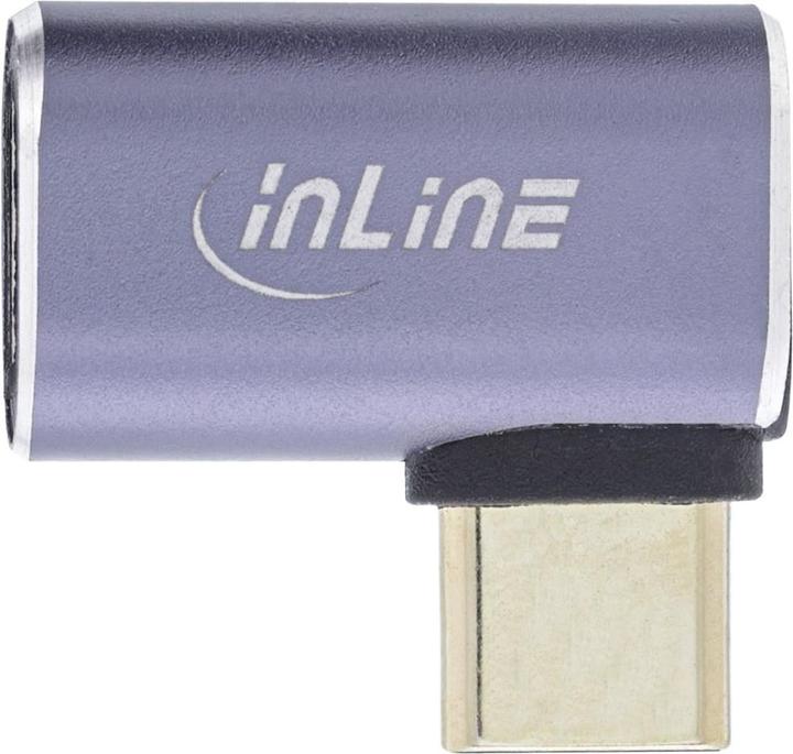 Produktbild InLine ® USB4 Adapter, USB Typ-C Stecker/Buchse rechts/links gewinkelt, Aluminium, grau (USB Typ-C)