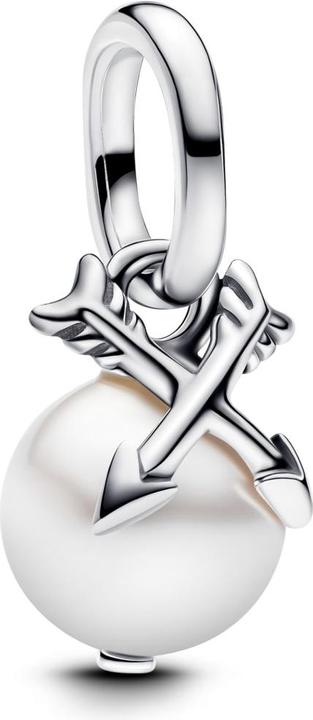 Image du produit Pandora Pearl & Arrows Mini Dangle Charm (Argent massif)