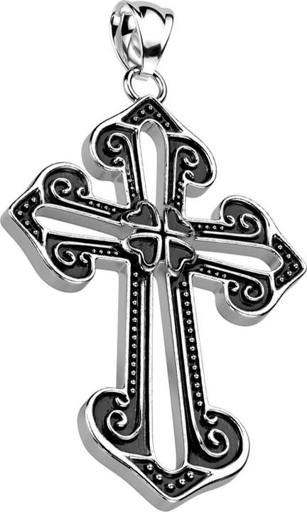 Star Piercing Anhänger silber Keltisches Kreuz mit Kleeblatt (Chirurgenstahl)