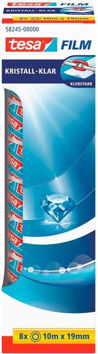 Image du produit tesa 8x tesafilm KRISTALL-KLAR, très transparent, résistant au vieillissement, avec forte adhérence (19 mm)