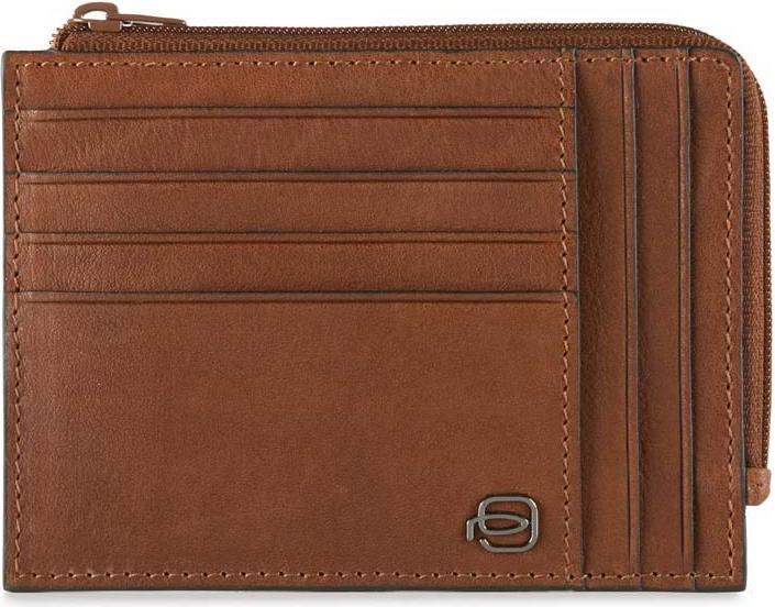 Actual product image Piquadro Black Square - Zipper coin pouch with card slots