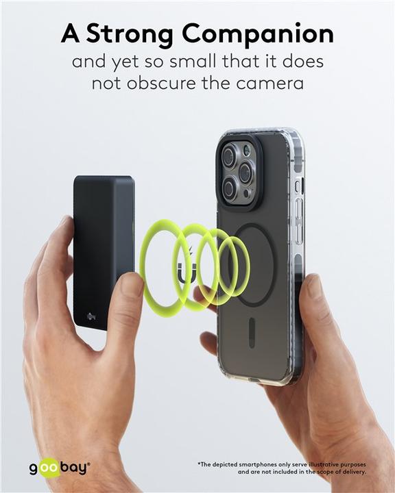 Actual product image Goobay Magnetic wireless powerbank 10,000 mAh (10000 mAh, 20 W, 38.50 Wh)