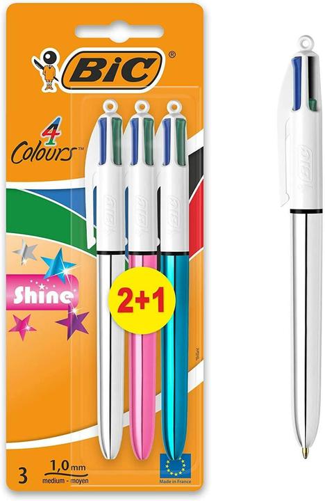 Actual product image Bic Multi-colour biros 4 Colours Original 3 pcs. (Multicoloured, 3 x)