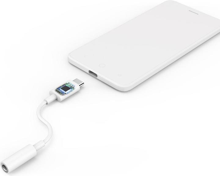 Actual product image Hama USB-C Adapter to 3.5mm Audio Jack, White (USB Type C, 3.5mm jack)