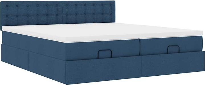 Produktbild VidaXL Ottoman-Bett mit Matratzen Blau 200x200 cm Stoff Bettrahmen (200 x 200 cm)