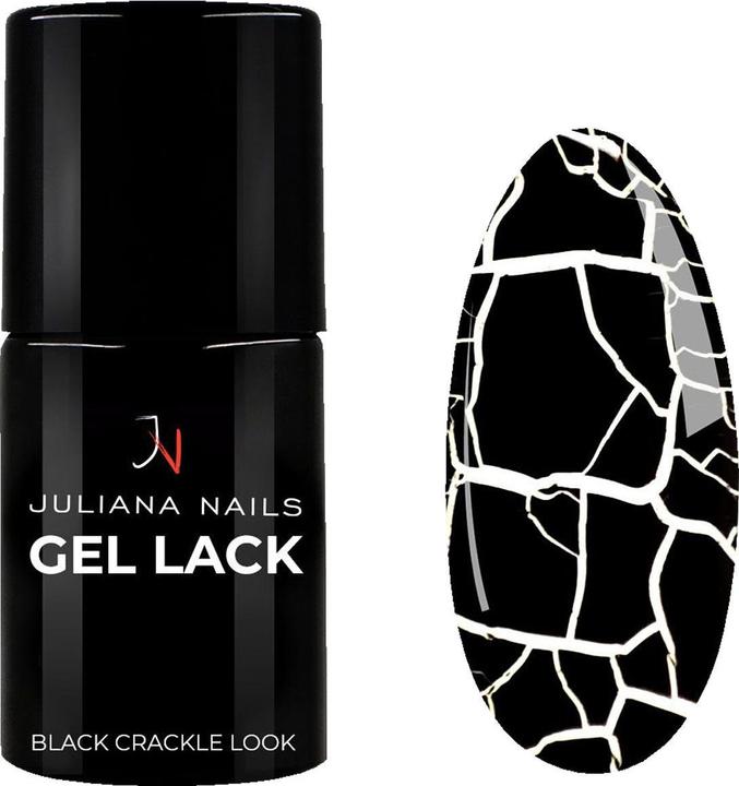Juliana Nails Gel Lack Black Crackle Look (Black Crackle Look, Gel-Effekt Nagellack)