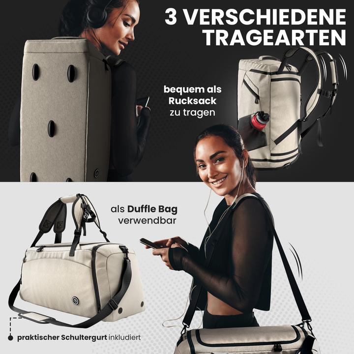 Immagine prodotto BeMaxx Borsa da allenamento per lo sport, 40L, Beige (40 l)