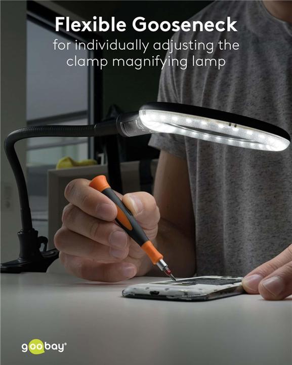 Image du produit Goobay Lampe loupe sur pied/à pince (480 lm)