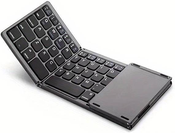 Image du produit PhoneLook Mini clavier QWERTY sans fil Bluetooth pliable avec Touch pad pour Smartphone et tablet (Android et (ING. Int.)
