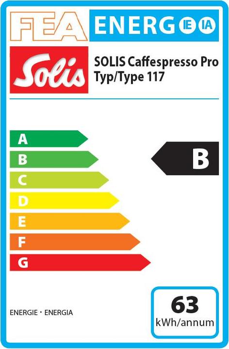 Label énergétique Solis Caffespresso Pro Type 117