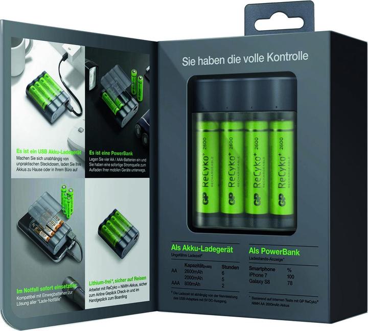 Actual product image GP Batteries CHARGE AnyWay 3in1 Charger & Powerbank (2600 mAh, 12.50 Wh)